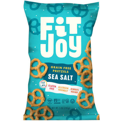 FitJoy Grain Free Sea Salt Pretzels, 5 oz. — front package view.