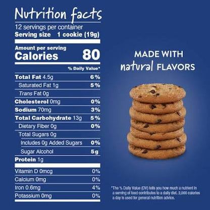 Voortman Bakery Zero Sugar Chocolate Chip Cookies, 8 oz. — additional product image 3.