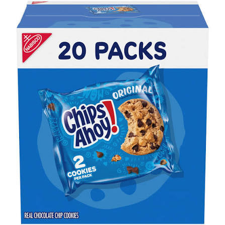 Chips Ahoy! Original Real Chocolate Chip Cookies Snack Packs, 20 ct. — front package view.