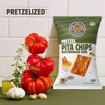 Pretzelized Snacks Mediterranean Herb Pretzel Pita Chips, 7 oz. — additional product image 5.