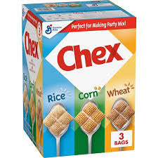 Chex Rice, Wheat and Corn Cereal Variety Pack, 3 Boxes, 54.25 oz. — front package view.