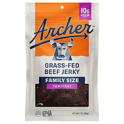 Archer Grass-Fed Mild Teriyaki Beef Jerky Family Size, 7 oz.