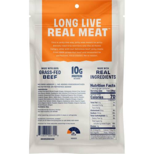 Archer Grass-Fed Mild Teriyaki Beef Jerky Family Size, 7 oz. — product image 2