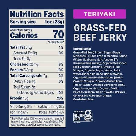 Archer Grass-Fed Mild Teriyaki Beef Jerky Family Size, 7 oz. — product image 3