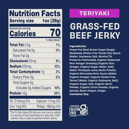 Archer Grass-Fed Mild Teriyaki Beef Jerky Family Size, 7 oz. — product image 3