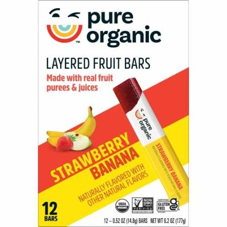 Pure Organic Strawberry Banana Layered Fruit Bars, 6.2 oz.