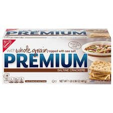 Premium Topped with Sea Salt Whole Grain Saltine Crackers, 16.96 oz.