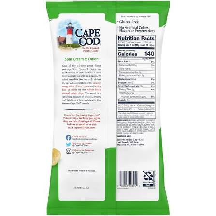Cape Cod Kettle Cooked Sour Cream & Onion Potato Chips, 7.5 oz. — product image 3