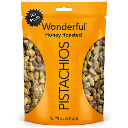 Wonderful Pistachios No Shells Honey Roasted Pistachios, 5.5 oz.