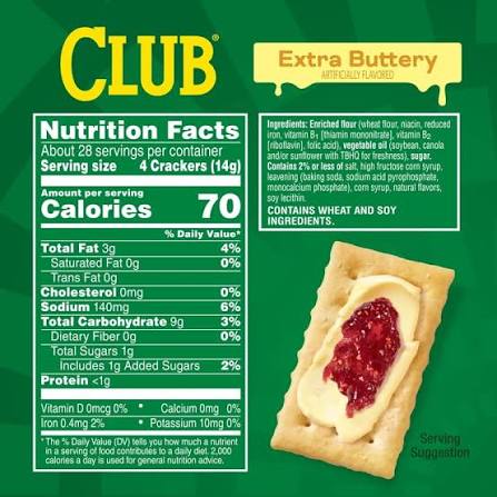 Club Extra Buttery Crackers, 13.7 oz. — product image 4