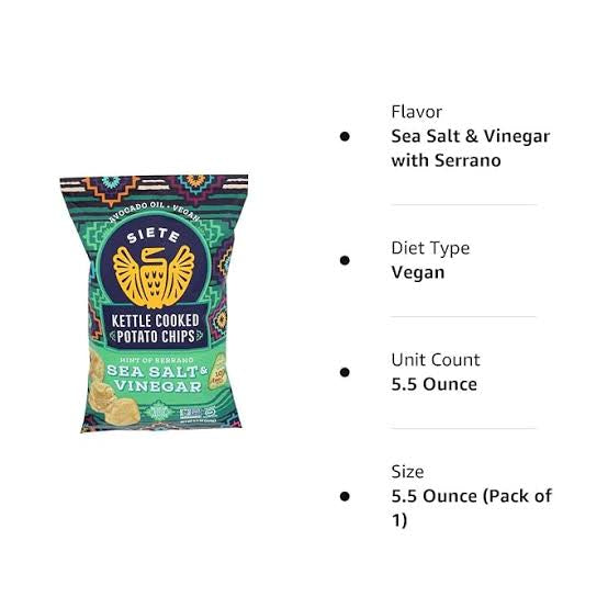 Siete Kettle Cooked Sea Salt Potato Chips, 5.5 oz. — product image 4