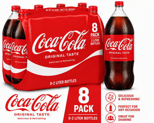 Coca-Cola Classic Soda 2-Liter Bulk Bottles (8 ct, 2 L)