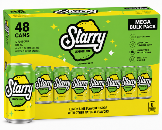 Starry Lemon Lime Soda Mega Bulk Pack (48 ct, 12 oz)