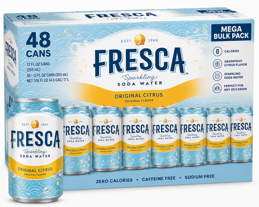 Fresca Original Citrus Sparkling Soda Mega Bulk Pack (48 ct, 12 oz)