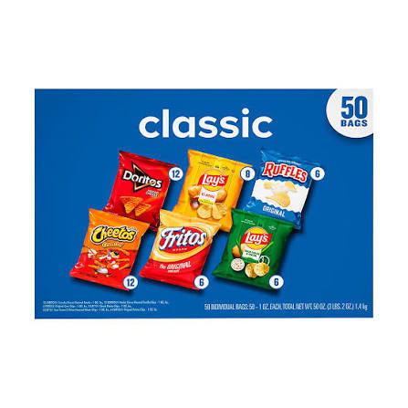 Frito Lay Variety Pack of Snacks and Chips, Classic Mix, 50 ct./1 oz.