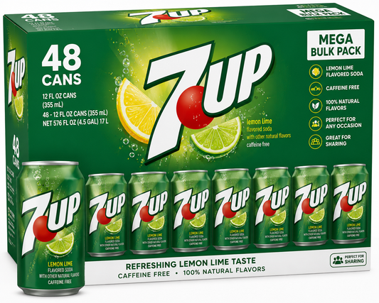 7UP Lemon Lime Soda Mega Bulk Pack (48 ct, 12 oz)