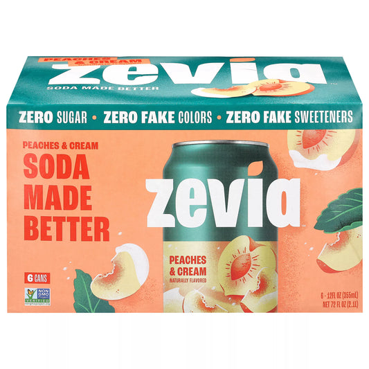 Zevia Zero Sugar Peaches & Cream Soda 72 fl. oz.