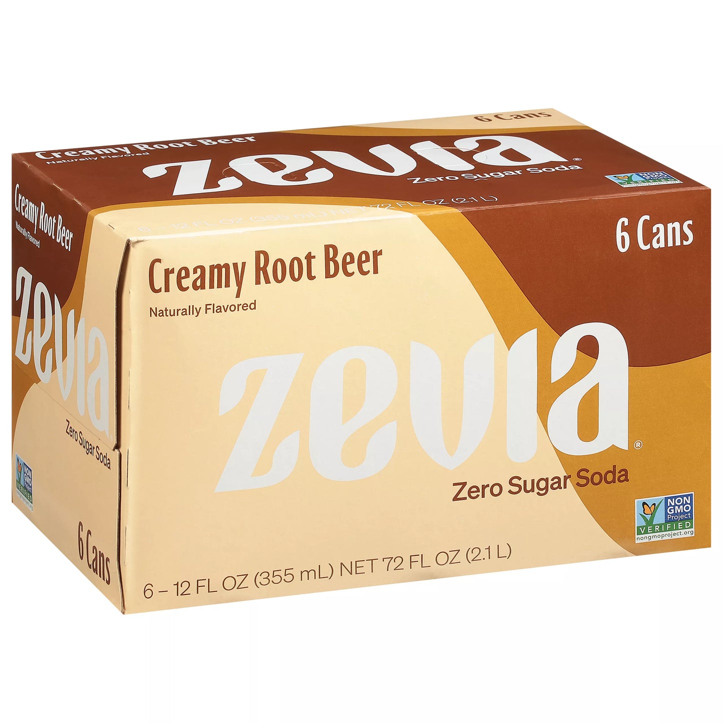 Zevia Soda, Zero Sugar, Creamy Root Beer 6 x 12 fl. oz.