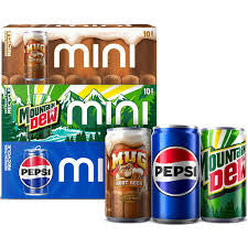 Pepsi, Mountain Dew and Mug Root Beer Soda Mini Variety Pack, 7.5 fl oz., 30 pk. bulk pack available from Crabtree Supply. Fast local delivery and nationwide shipping.