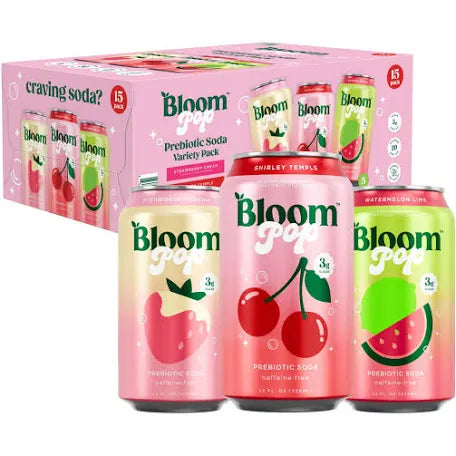 Bloom Pop Prebiotic Soda Variety Pack, 12 fl. oz., 15 pk. bulk pack available from Crabtree Supply. Fast local delivery and nationwide shipping.