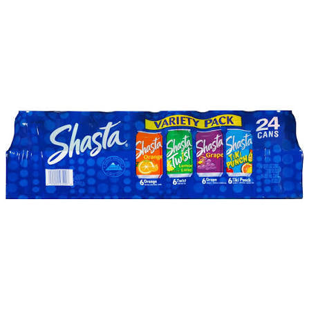 Shasta Soda Variety Pack 12 fl. oz., 24 pk. bulk pack available from Crabtree Supply. Fast local delivery and nationwide shipping.