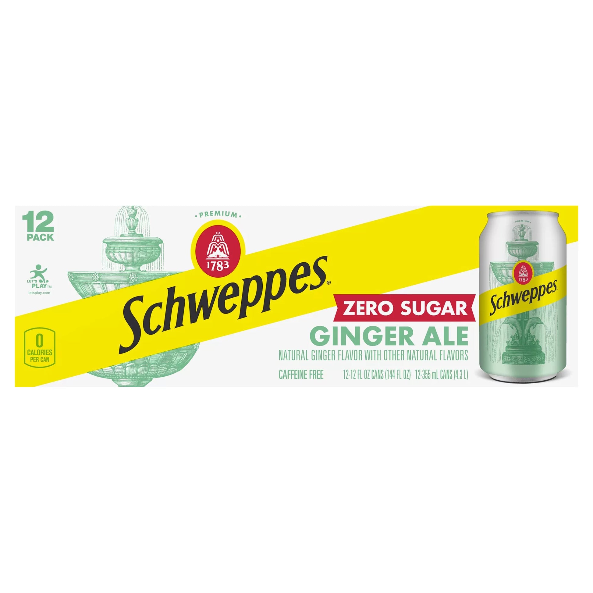 Schweppes Ginger Ale, Zero Sugar, 12 Pack 12 x 12 fl. oz. bulk pack available from Crabtree Supply. Fast local delivery and nationwide shipping.