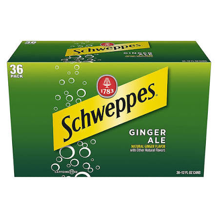 Schweppes Ginger Ale (36 ct, 12 oz) bulk pack available from Crabtree Supply. Fast local delivery and nationwide shipping.