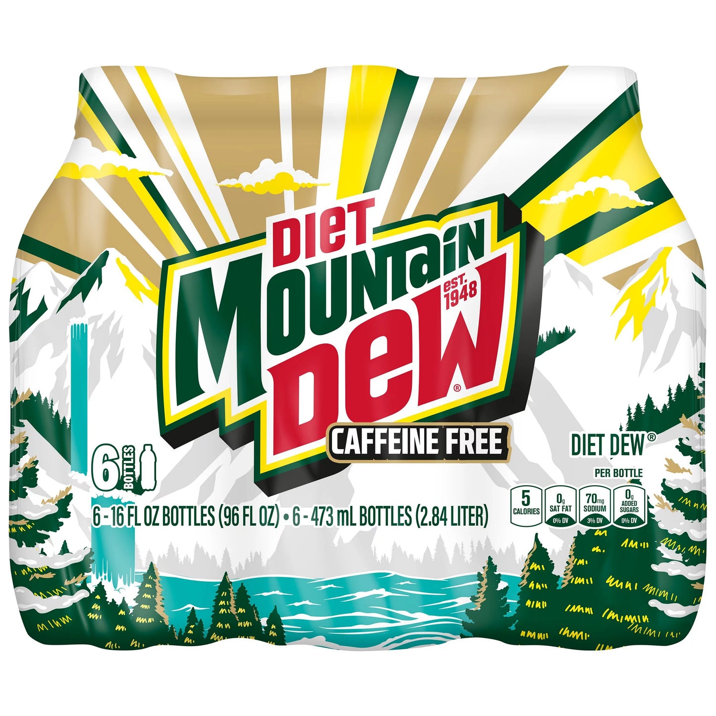 Mountain Dew Diet Caffeine Free Soda 6 x 16 fl. oz. bulk pack available from Crabtree Supply. Fast local delivery and nationwide shipping.