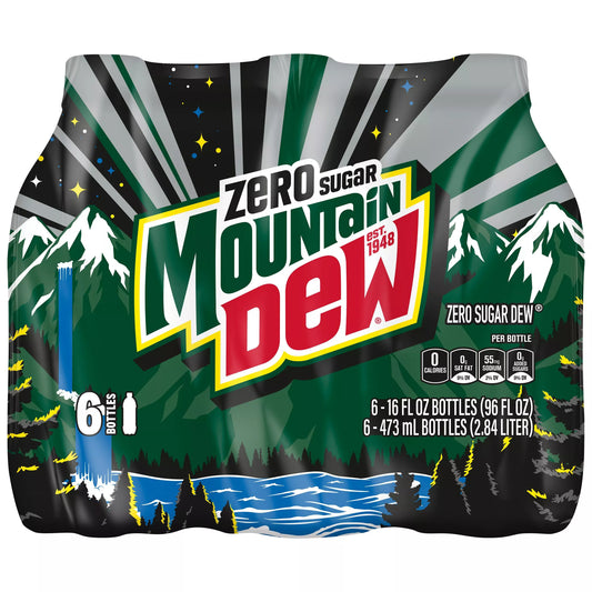 Mountain Dew Zero Sugar Citrus Soda 6 x 16 fl. oz. bulk pack available from Crabtree Supply. Fast local delivery and nationwide shipping.