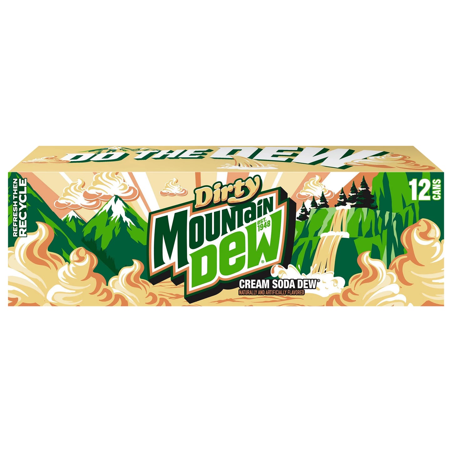 Mountain Dew Dirty Cream Soda Dew Soda 144 fl. oz. bulk pack available from Crabtree Supply. Fast local delivery and nationwide shipping.