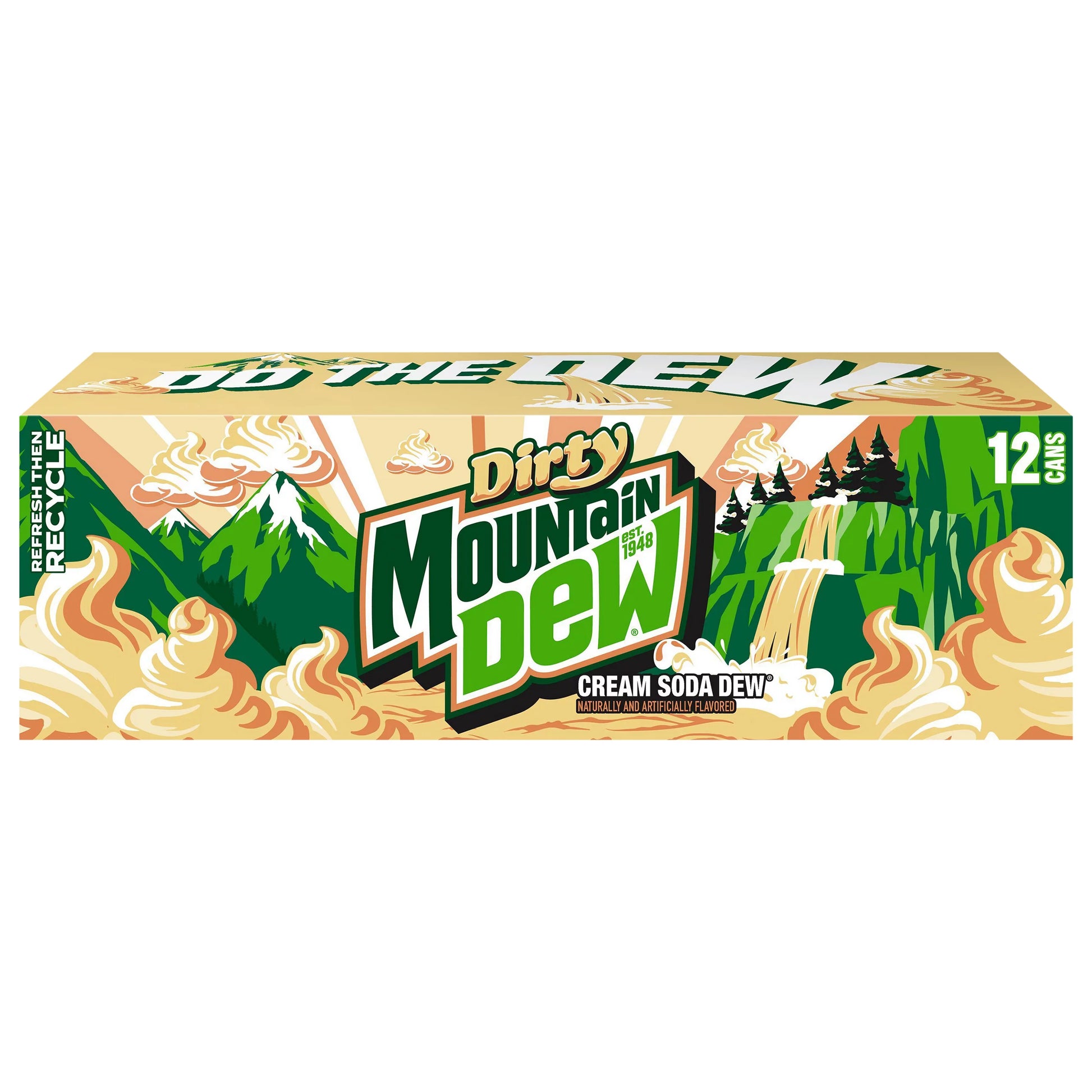 Mountain Dew Dirty Cream Soda Dew Soda 144 fl. oz. bulk pack available from Crabtree Supply. Fast local delivery and nationwide shipping.