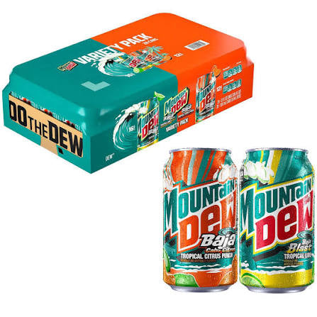 Mountain Dew Baja Blast and Cabo Citrus Variety pack, 12 fl. oz., 28 pk. bulk pack available from Crabtree Supply. Fast local delivery and nationwide shipping.