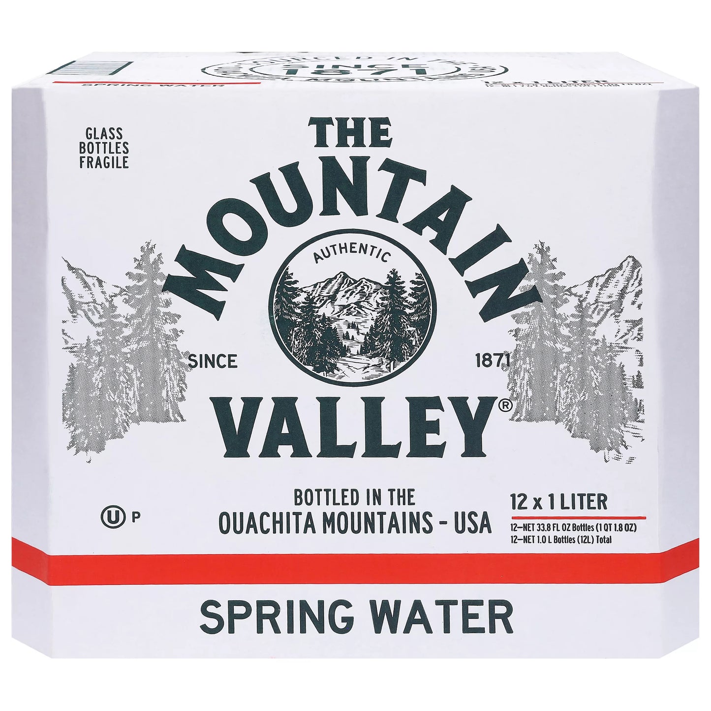 The Mountain Valley Spring Water, case of 12 x 1 liter bottles