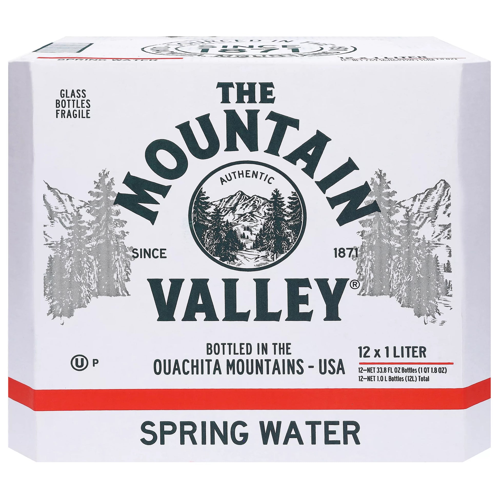 The Mountain Valley Spring Water, case of 12 x 1 liter bottles