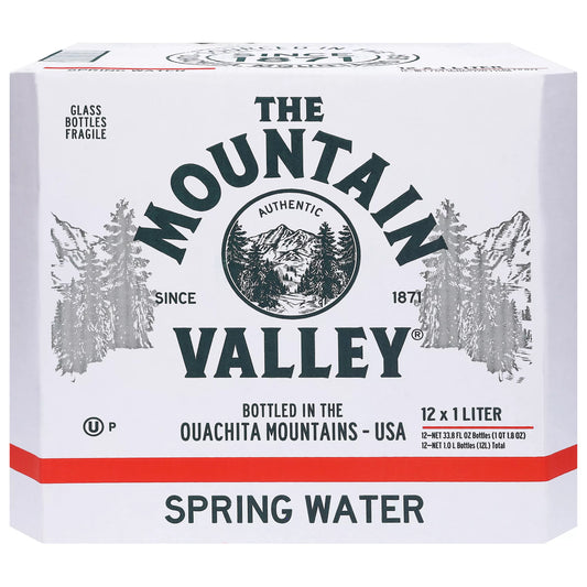 The Mountain Valley Spring Water, case of 12 x 1 liter bottles