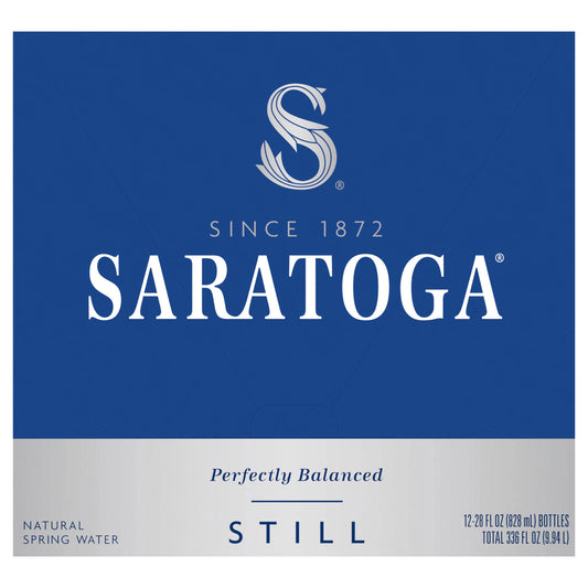Saratoga Still Natural Spring Water, case of 12 x 28 fl. oz. bottles