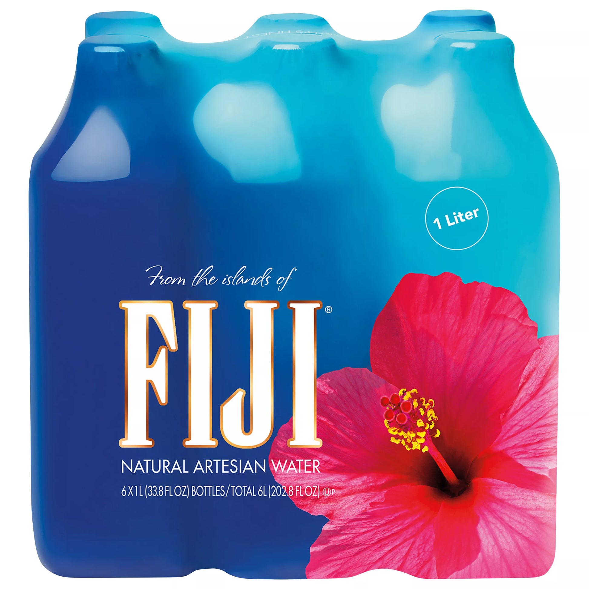 FIJI Natural Artesian Bottled Water, 6 pack of 33.8 fl. oz. bottles