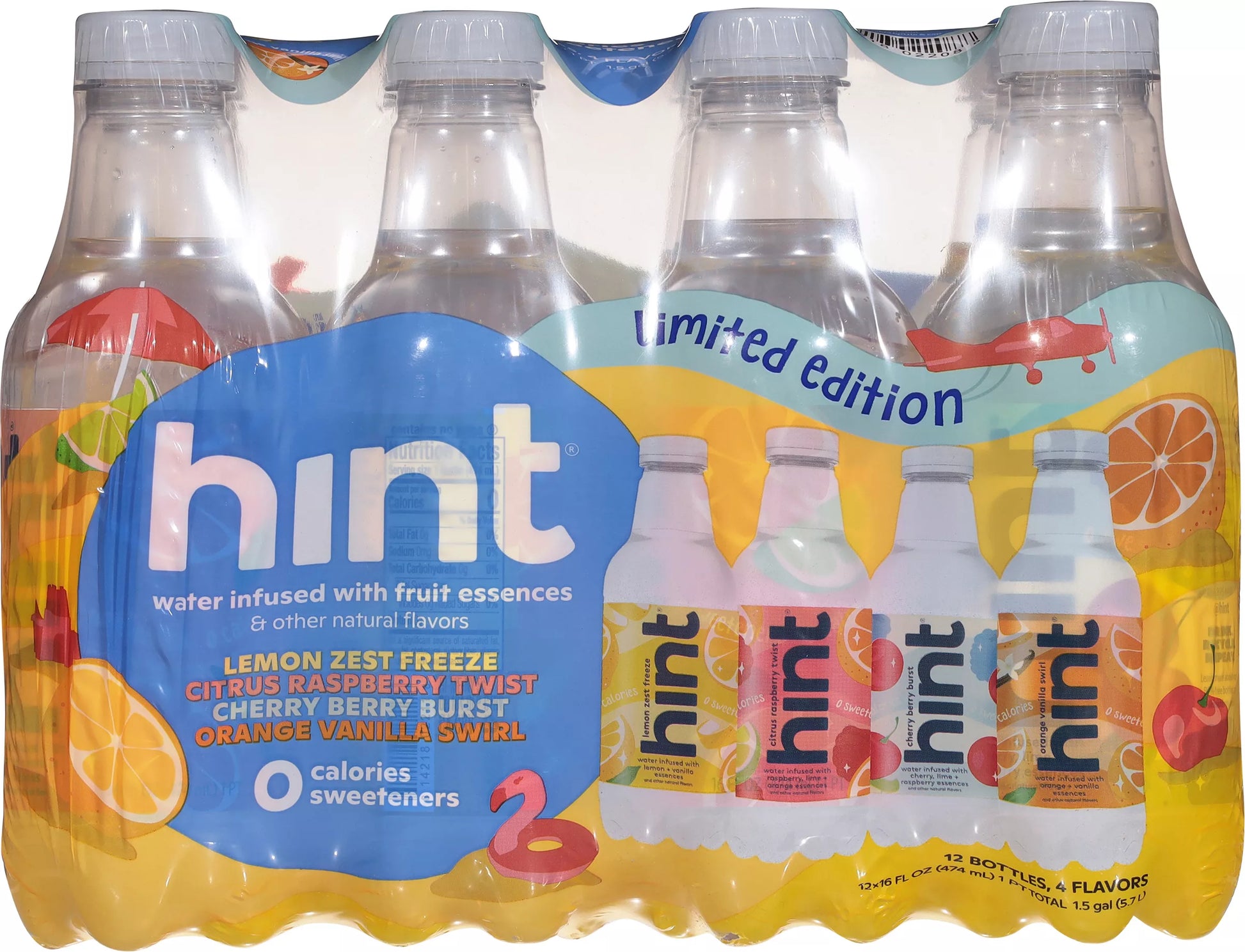 Hint Bottled Water 4-Flavor Summer Variety Pack 1.5 gallon