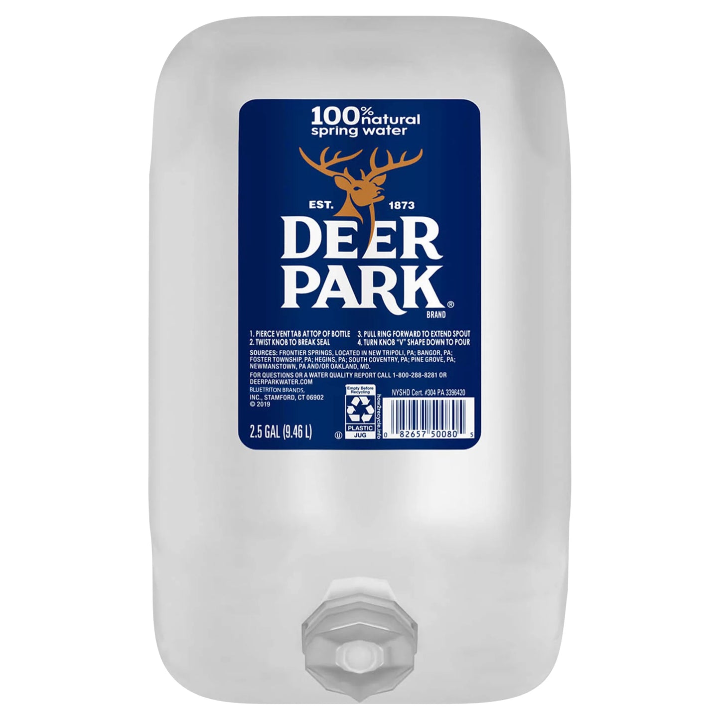 Deer Park 100% Natural Spring Water 2.5 gallon jug