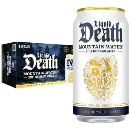 Liquid Death Mountain Water, 18 pack of 12 fl. oz. cans