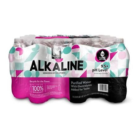 Member's Mark Plus+ Alkaline Bottled Water, 18 pack of 1 liter bottles