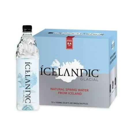 Icelandic Glacial Natural Spring Alkaline Water, 12 pack of 33.81 fl. oz. bottles