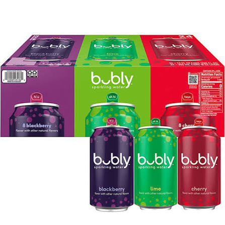 bubly Sparkling Water Variety Pack, 24 pack of 12 fl. oz. cans