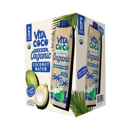 Vita Coco Farmers Organic Coconut Water, 6 pack of 33.8 fl. oz. bottles