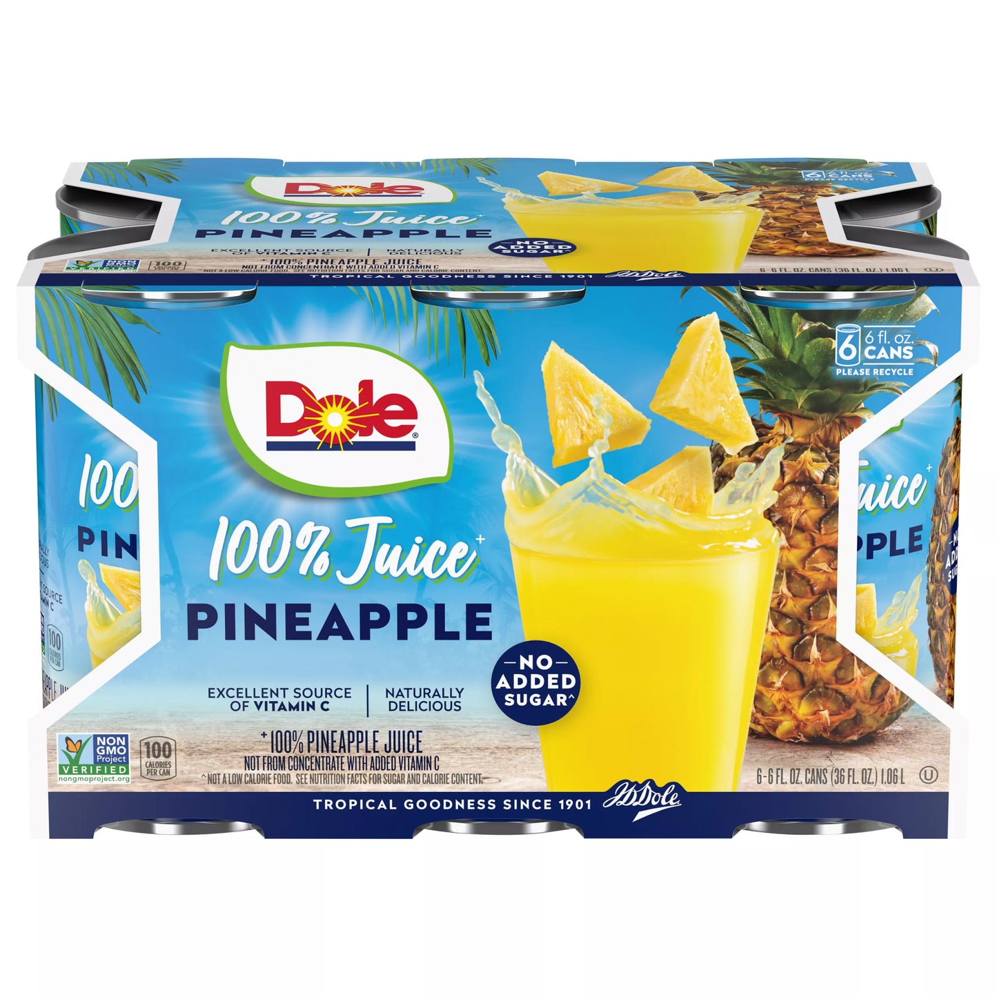Dole 100% Juice, Pineapple 36 fl. oz. bottle