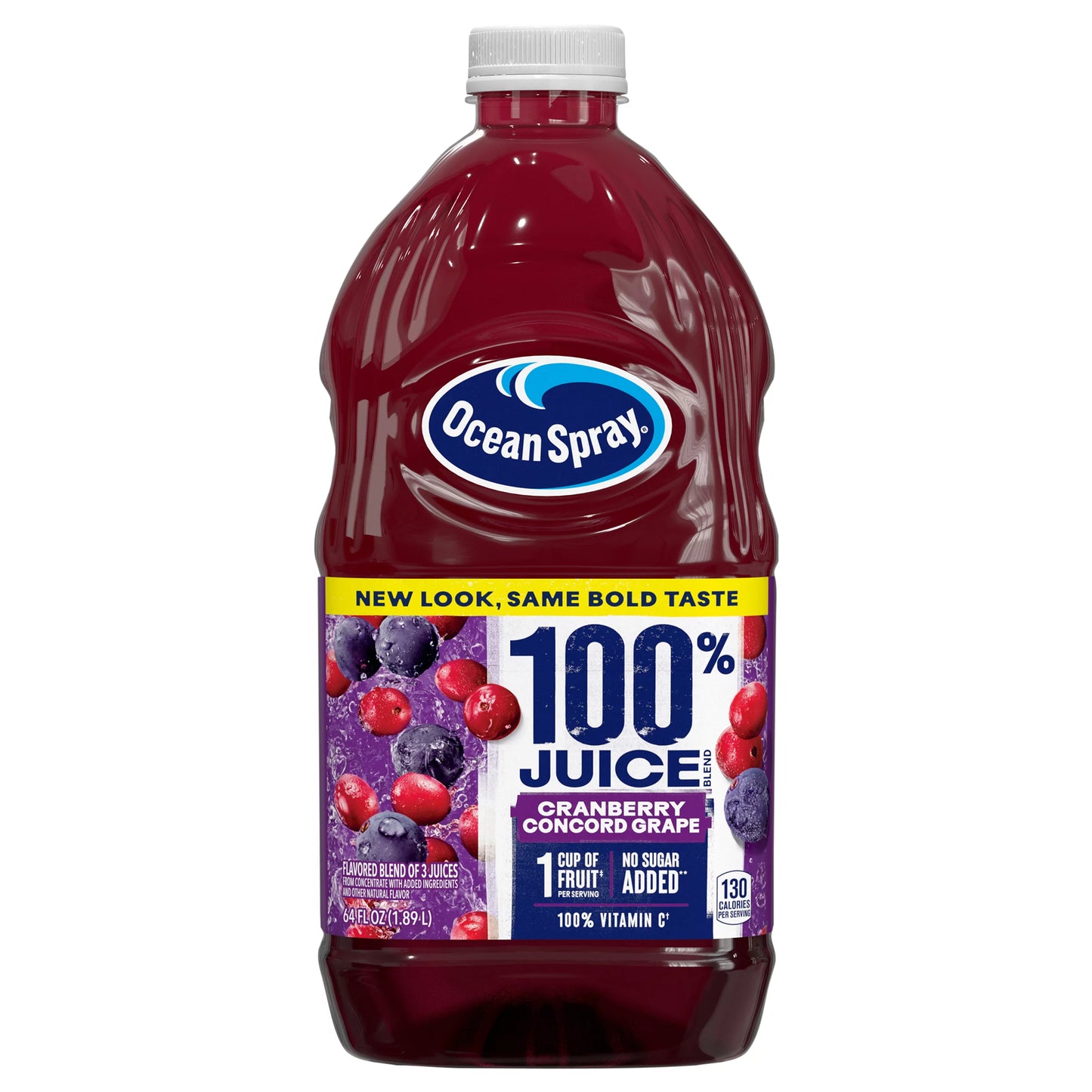 Ocean Spray 100% Juice, Cranberry Concord Grape, 64 fl. oz. bottle