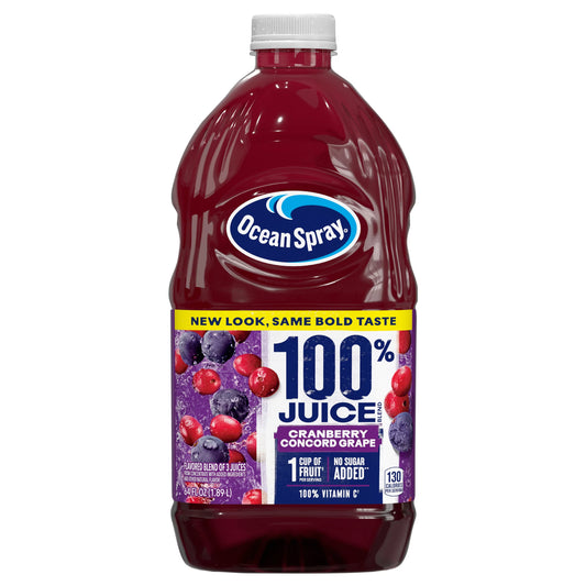Ocean Spray 100% Juice, Cranberry Concord Grape, 64 fl. oz. bottle
