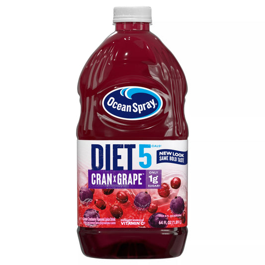 Ocean Spray Juice, Cran x Grape, Diet 5, 64 fl. oz. bottle