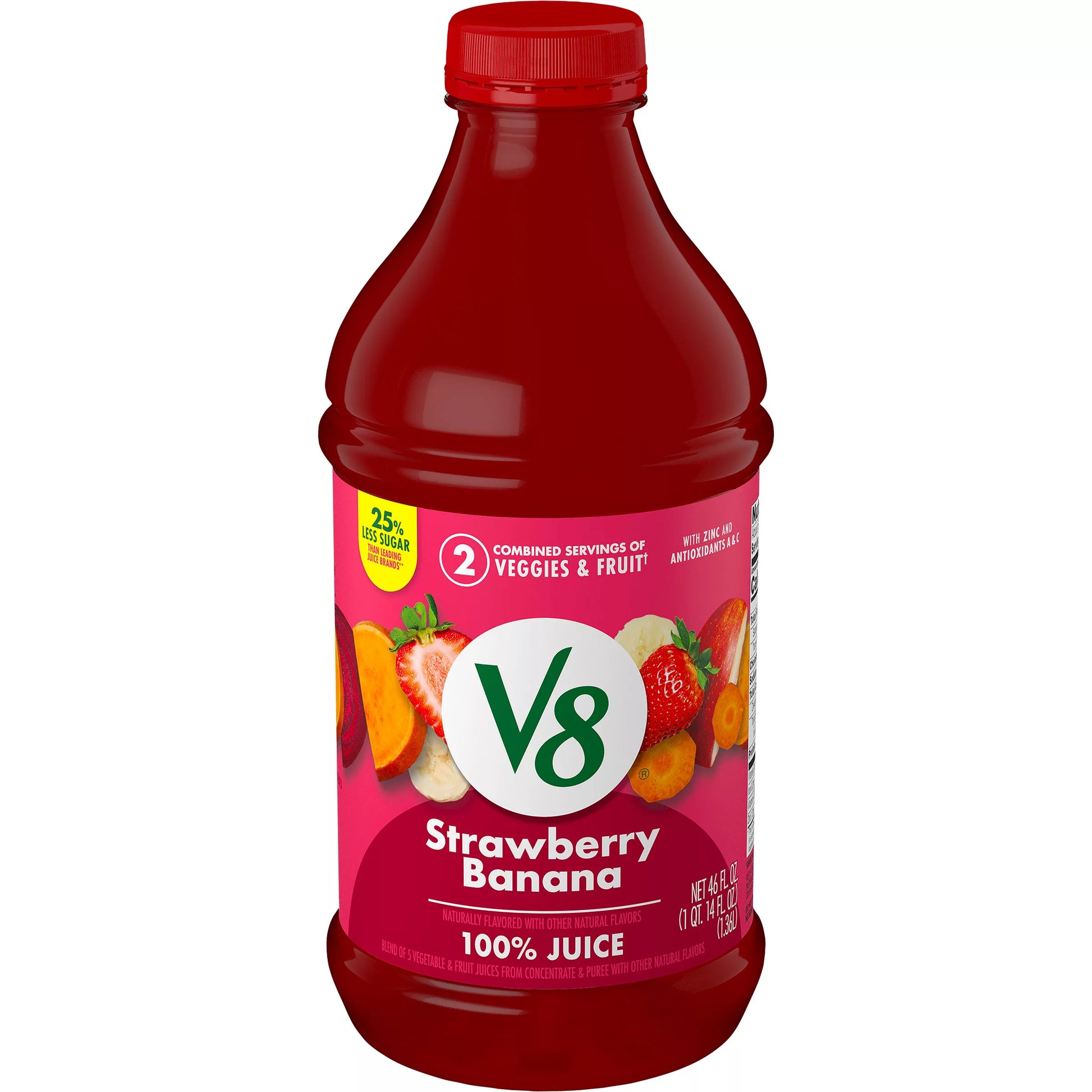 V8 Strawberry Banana 100% Fruit and Vegetable Juice, 46 fl. oz.