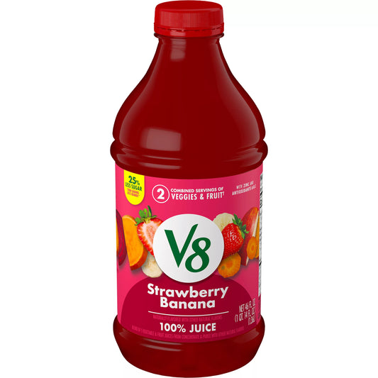 V8 Strawberry Banana 100% Fruit and Vegetable Juice, 46 fl. oz.